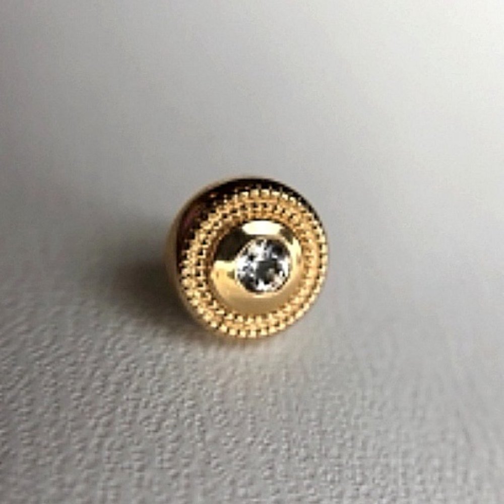Alchemy Adornment solid gold Round Milgrain Threadless end - Picture 5 of 5